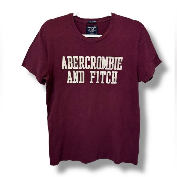 Abercrombie and Fitch Vintage Block Letter Appliqué Logo T Shirt, sz S - Picture 6 of 13